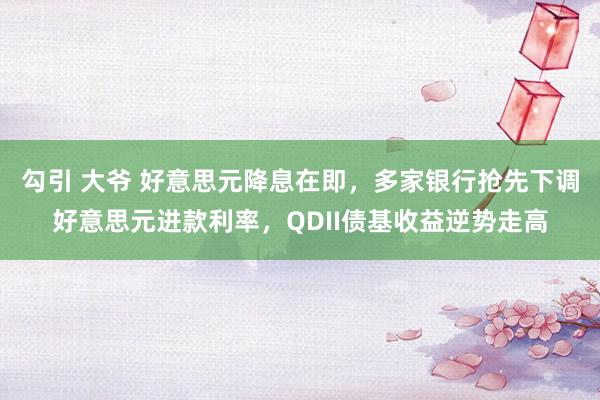 勾引 大爷 好意思元降息在即，多家银行抢先下调好意思元进款利率，QDII债基收益逆势走高