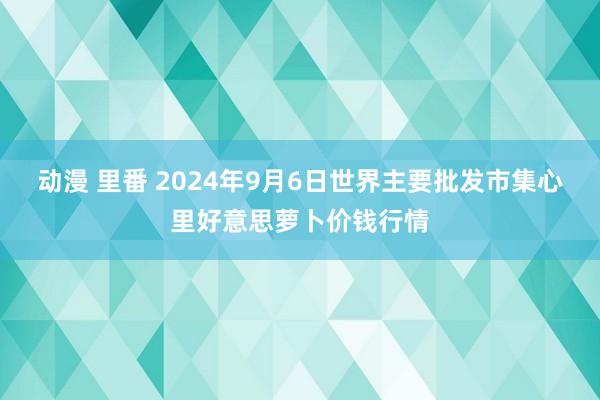 动漫 里番 2024年9月6日世界主要批发市集心里好意思萝卜价钱行情