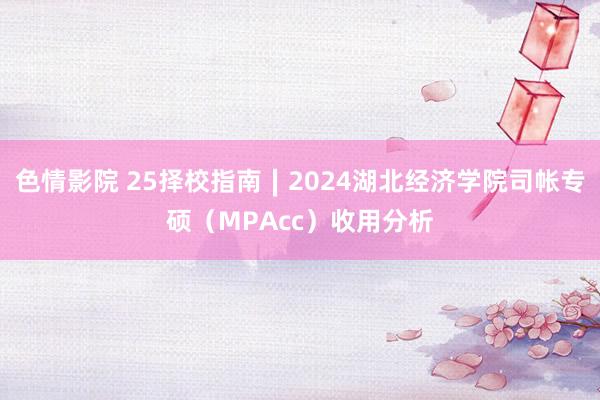 色情影院 25择校指南∣2024湖北经济学院司帐专硕（MPAcc）收用分析