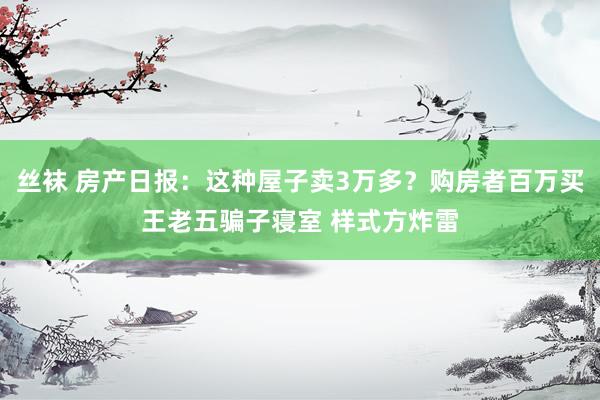 丝袜 房产日报：这种屋子卖3万多？购房者百万买王老五骗子寝室 样式方炸雷