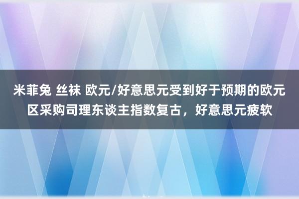 米菲兔 丝袜 欧元/好意思元受到好于预期的欧元区采购司理东谈主指数复古，好意思元疲软