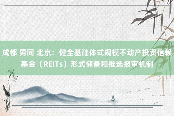 成都 男同 北京：健全基础体式规模不动产投资信赖基金（REITs）形式储备和推选报审机制