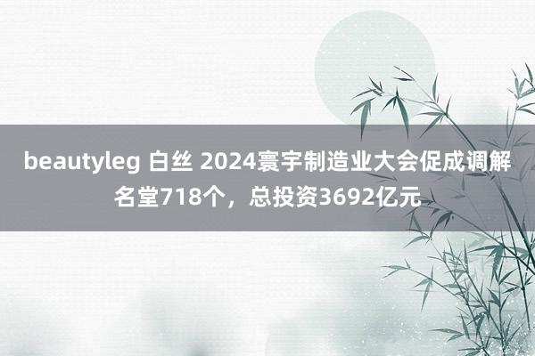 beautyleg 白丝 2024寰宇制造业大会促成调解名堂718个，总投资3692亿元