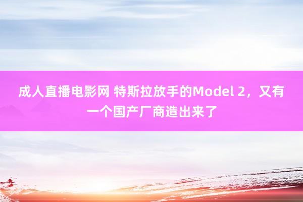 成人直播电影网 特斯拉放手的Model 2，又有一个国产厂商造出来了