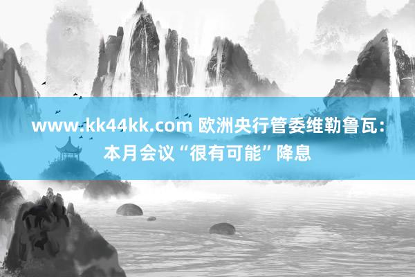 www.kk44kk.com 欧洲央行管委维勒鲁瓦：本月会议“很有可能”降息