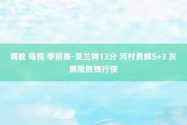 调教 母狗 季前赛-莫兰特13分 河村勇辉5+3 灰熊险胜独行侠