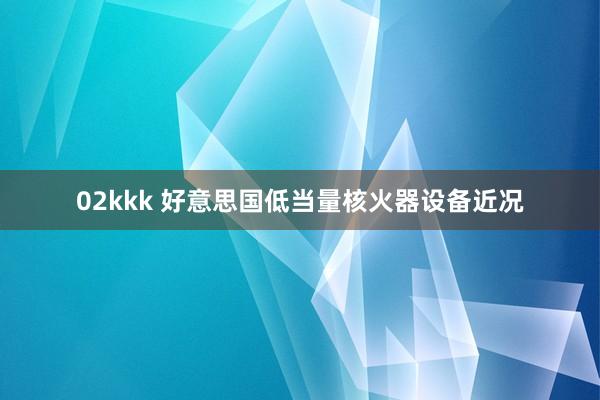 02kkk 好意思国低当量核火器设备近况