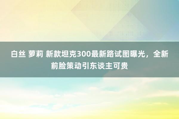 白丝 萝莉 新款坦克300最新路试图曝光，全新前脸策动引东谈主可贵