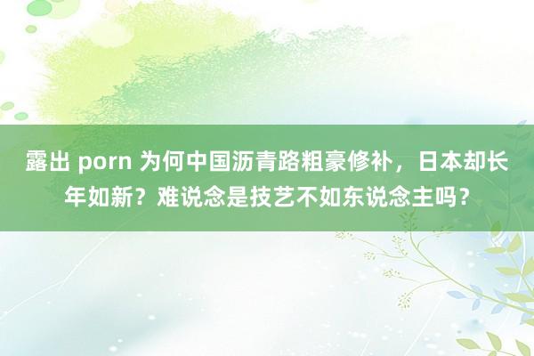 露出 porn 为何中国沥青路粗豪修补，日本却长年如新？难说念是技艺不如东说念主吗？