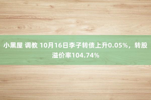 小黑屋 调教 10月16日李子转债上升0.05%，转股溢价率104.74%