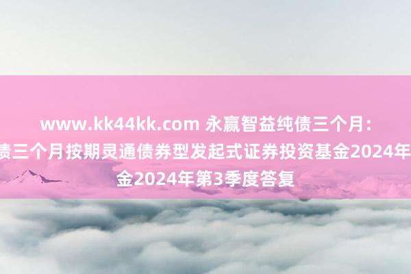 www.kk44kk.com 永赢智益纯债三个月: 永赢智益纯债三个月按期灵通债券型发起式证券投资基金2024年第3季度答复