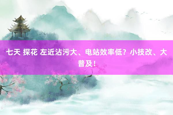 七天 探花 左近沾污大、电站效率低？小技改、大普及！