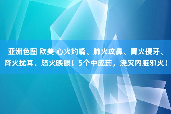 亚洲色图 欧美 心火灼嘴、肺火攻鼻、胃火侵牙、肾火扰耳、怒火映眼！5个中成药，浇灭内脏邪火！