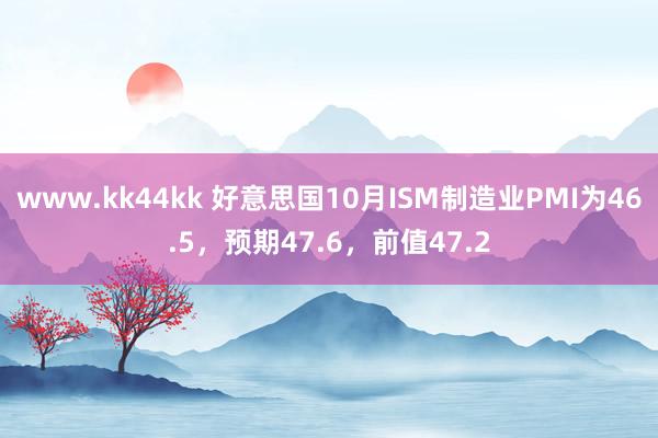 www.kk44kk 好意思国10月ISM制造业PMI为46.5，预期47.6，前值47.2