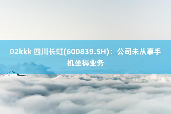 02kkk 四川长虹(600839.SH)：公司未从事手机坐褥业务