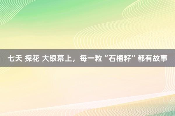 七天 探花 大银幕上，每一粒“石榴籽”都有故事