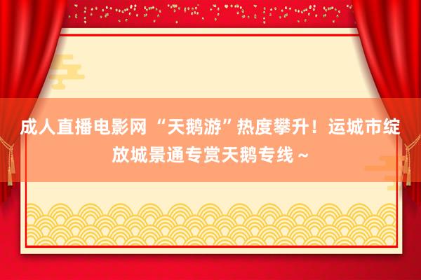 成人直播电影网 “天鹅游”热度攀升！运城市绽放城景通专赏天鹅专线～