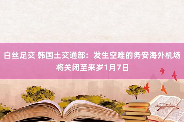 白丝足交 韩国土交通部：发生空难的务安海外机场将关闭至来岁1月7日