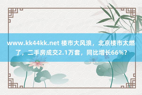 www.kk44kk.net 楼市大风浪，北京楼市太燃了，二手房成交2.1万套，同比增长66%？