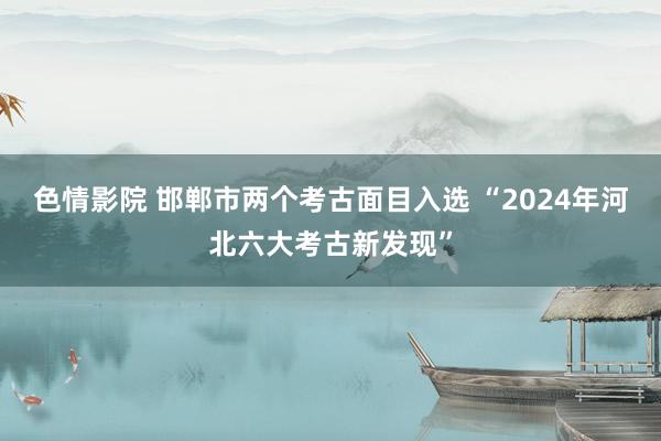 色情影院 邯郸市两个考古面目入选 “2024年河北六大考古新发现”