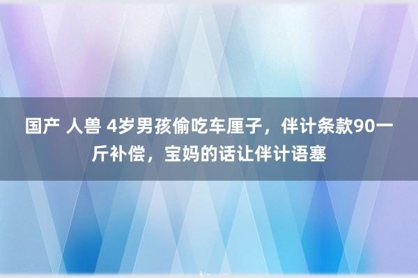 国产 人兽 4岁男孩偷吃车厘子，伴计条款90一斤补偿，宝妈的话让伴计语塞